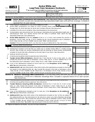 Document preview: IRS Form 8853 Archer Msas and Long-Term Care Insurance Contracts