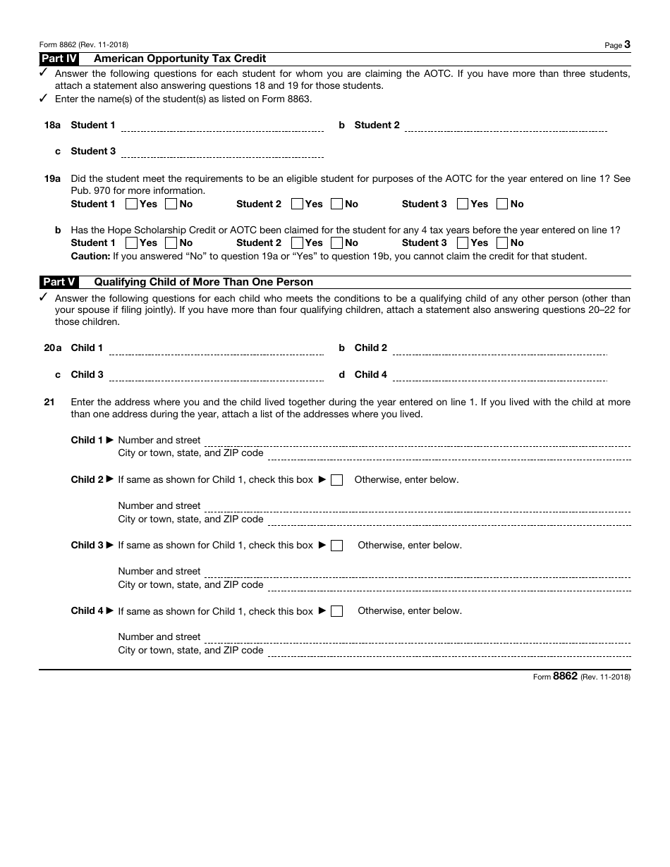 IRS Form 8862 - Fill Out, Sign Online and Download Fillable PDF ...