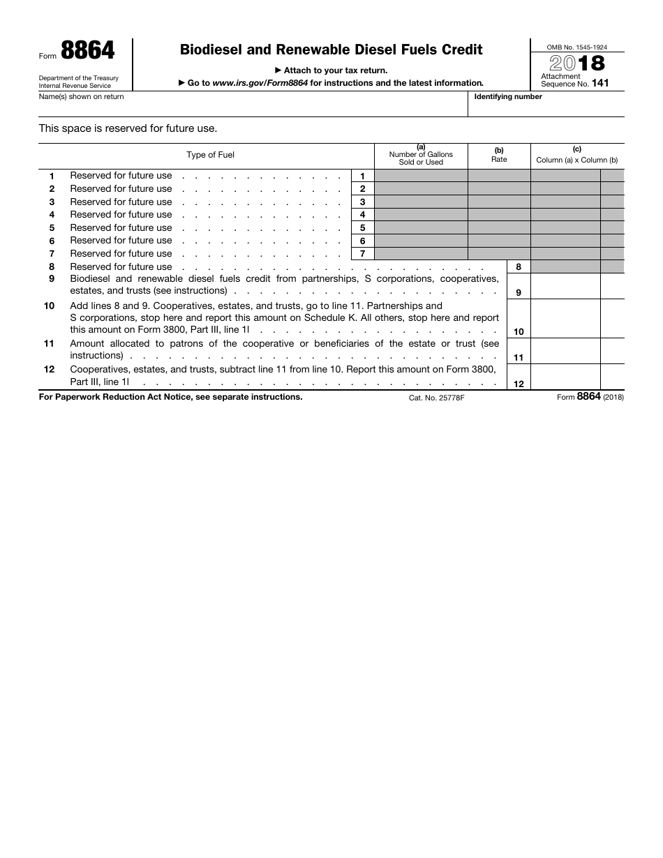 IRS Form 8864 - 2018 - Fill Out, Sign Online and Download Fillable PDF ...