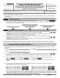 Document preview: IRS Formulario 8862(SP) Informacion Para Reclamar Ciertos Creditos Despues De Haber Sido Denegados (Spanish)