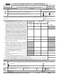 Document preview: IRS Form 8866 Interest Computation Under the Look-Back Method for Property Depreciated Under the Income Forecast Method