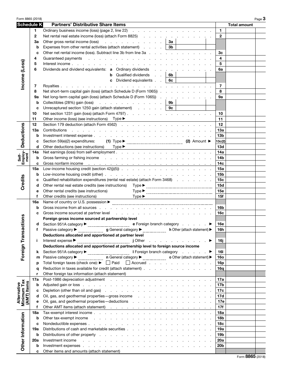 IRS Form 8865 Return of U.S. Persons With Respect to Certain Foreign Partnerships, Page 3