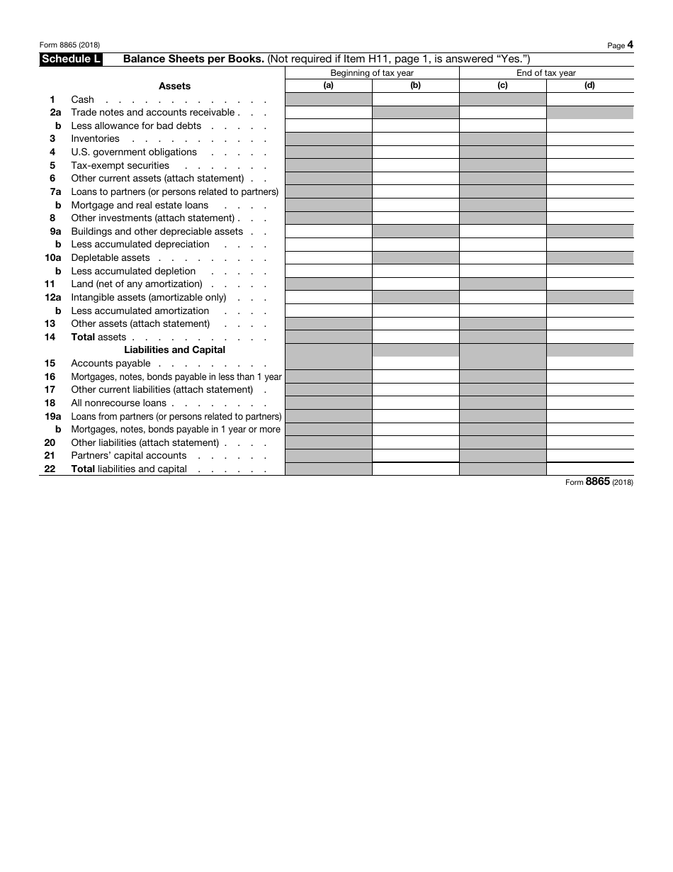 IRS Form 8865 Return of U.S. Persons With Respect to Certain Foreign Partnerships, Page 4