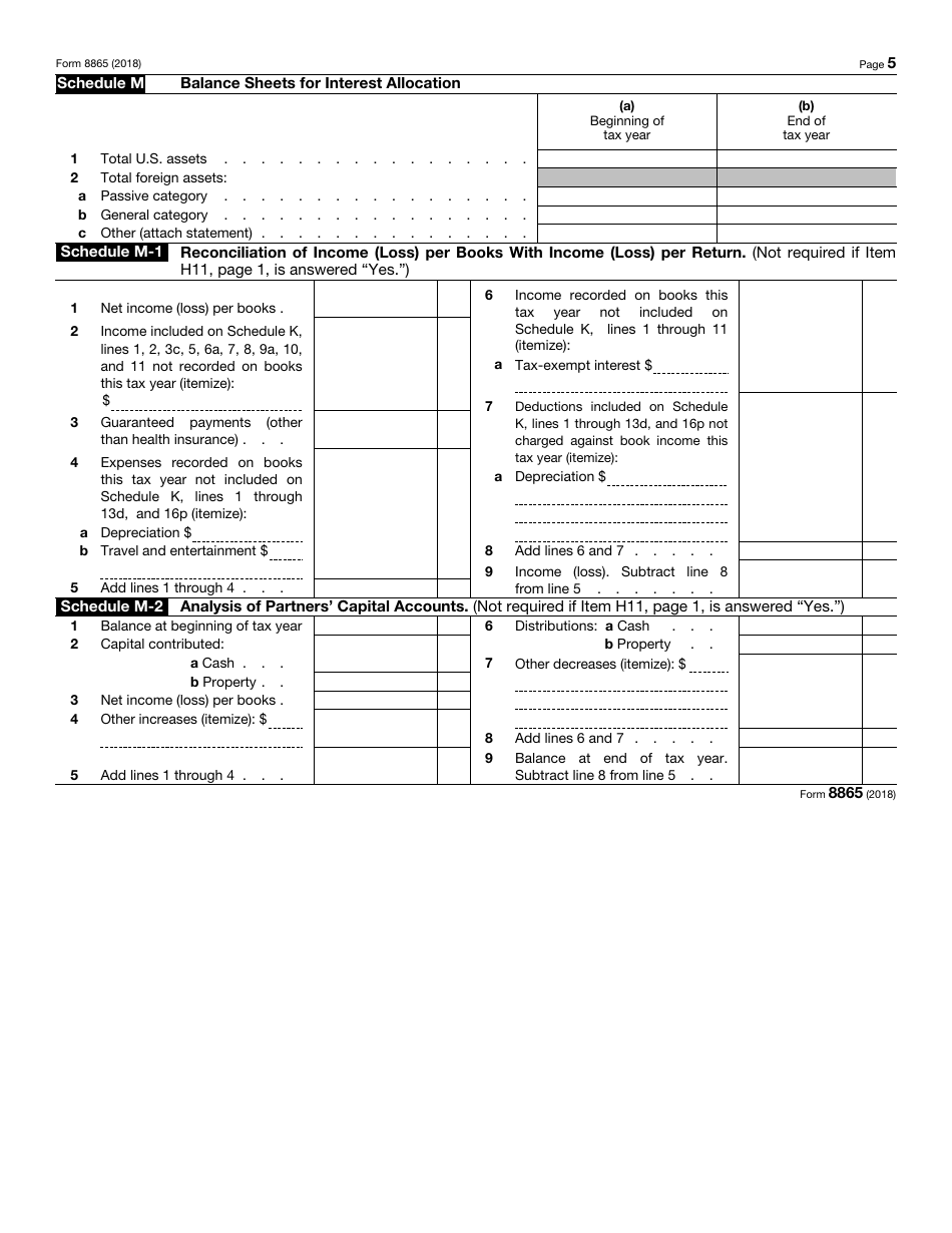 IRS Form 8865 Return of U.S. Persons With Respect to Certain Foreign Partnerships, Page 5