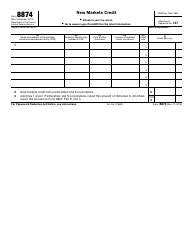 IRS Form 8874 New Markets Credit
