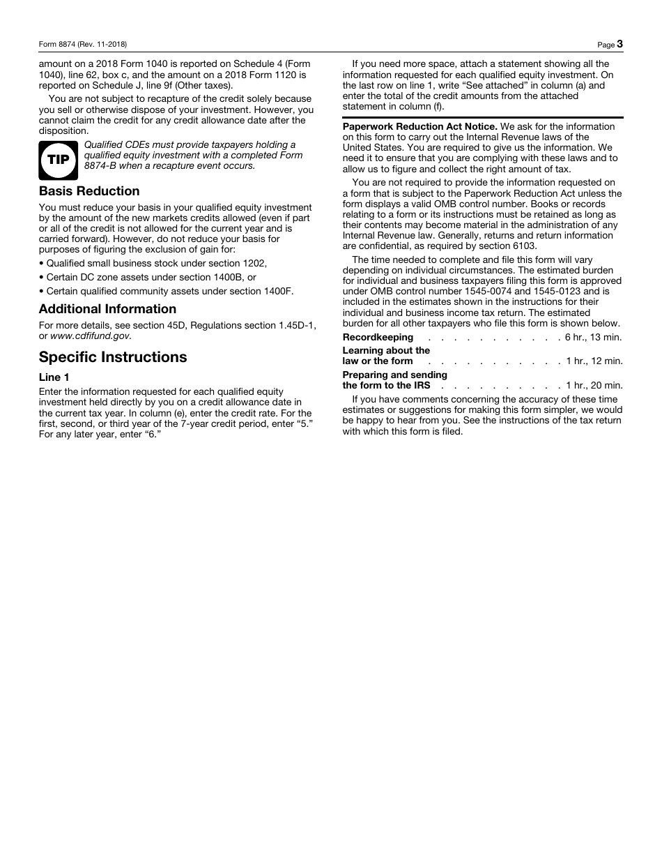 IRS Form 8874 New Markets Credit, Page 3