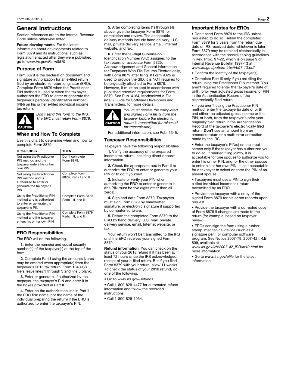 IRS Form 8879 IRS E-File Signature Authorization, Page 2