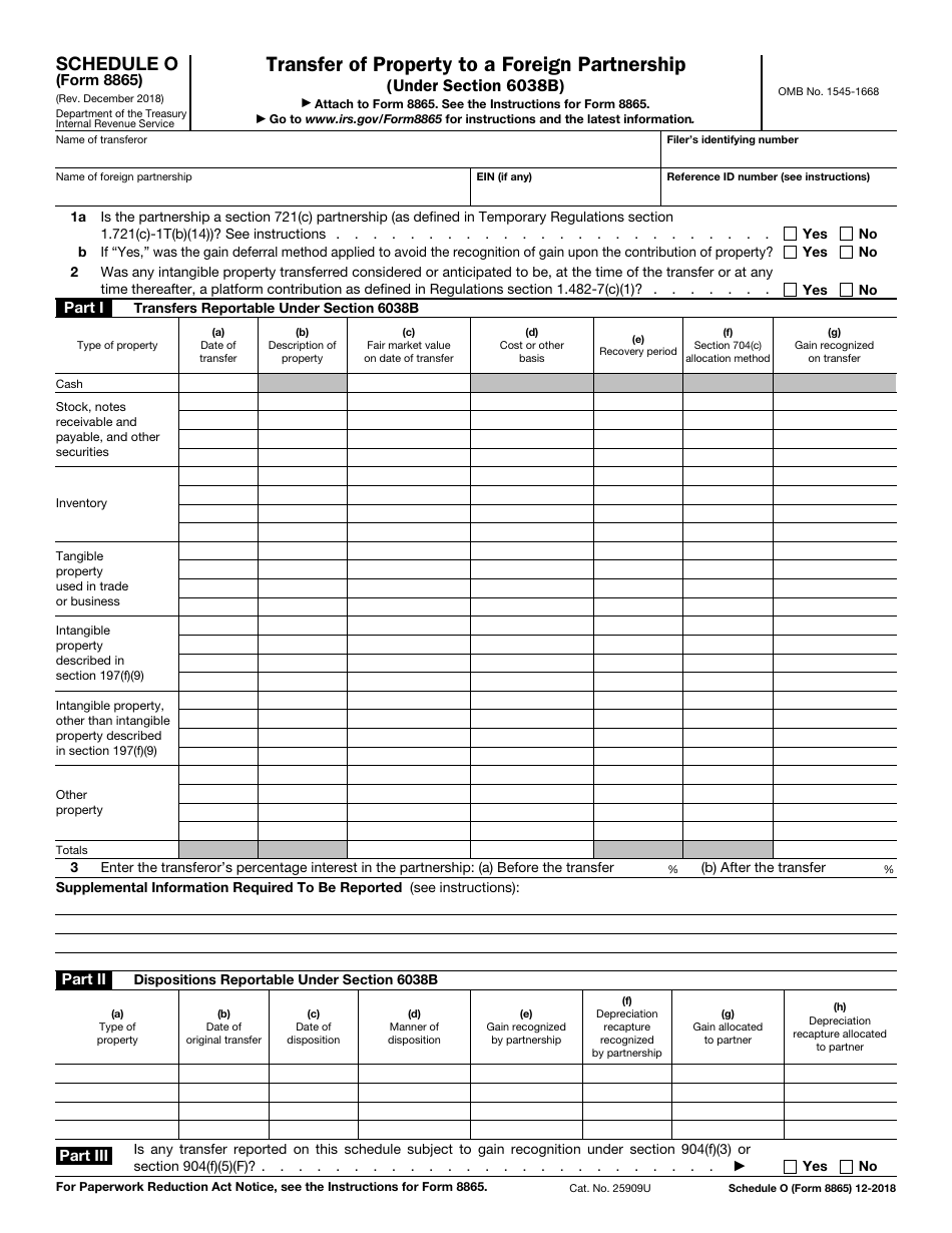 Form 8865 Schedule O