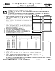 IRS Form 8880 Download Fillable PDF or Fill Online Credit for Qualified