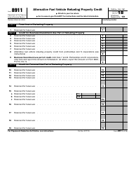 Document preview: IRS Form 8911 Alternative Fuel Vehicle Refueling Property Credit
