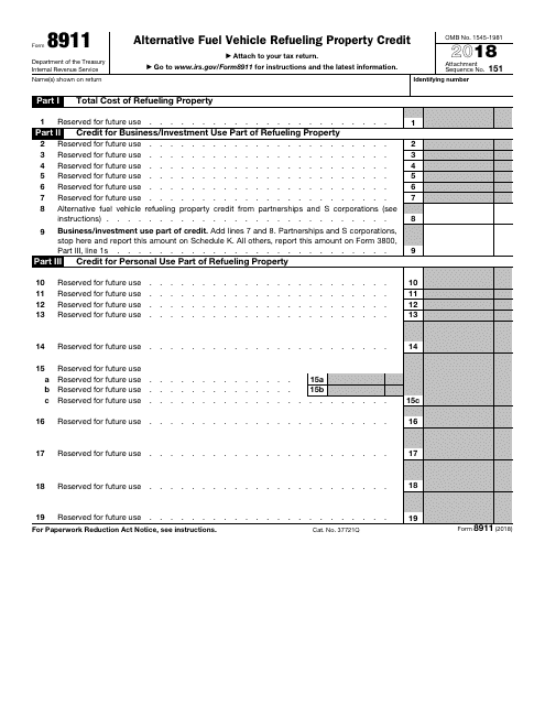 IRS Form 8911 2018 Printable Pdf