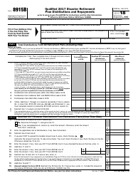 IRS Form 8915B Qualified 2017 Disaster Retirement Plan Distributions and Repayments