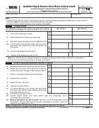 IRS Form 8936 Qualified Plug-In Electric Drive Motor Vehicle Credit