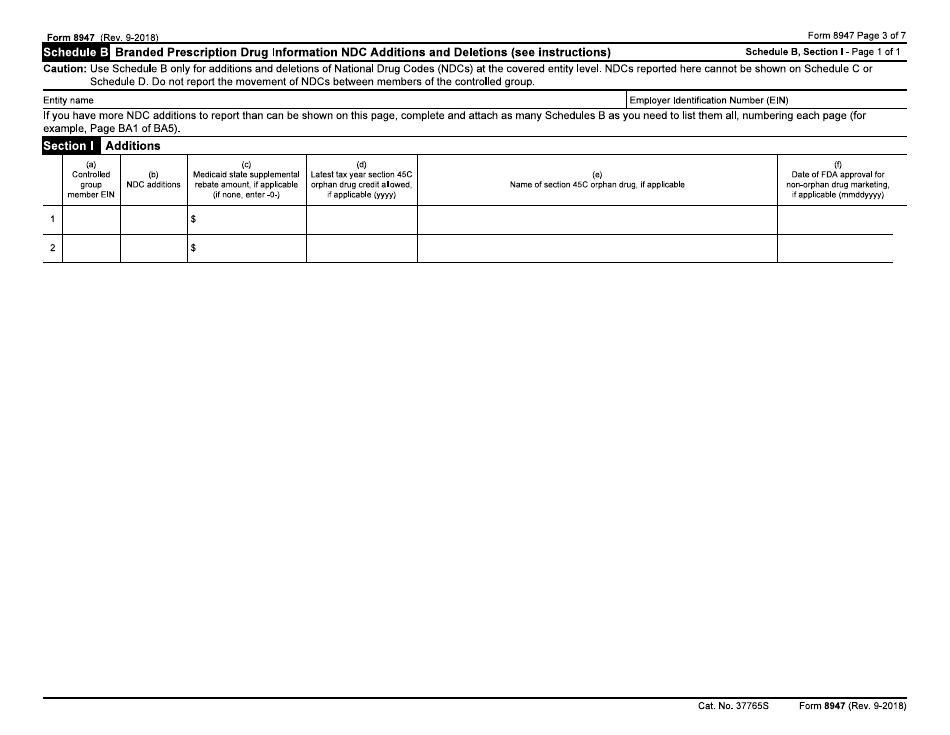 IRS Form 8947 Report of Branded Prescription Drug Information, Page 3