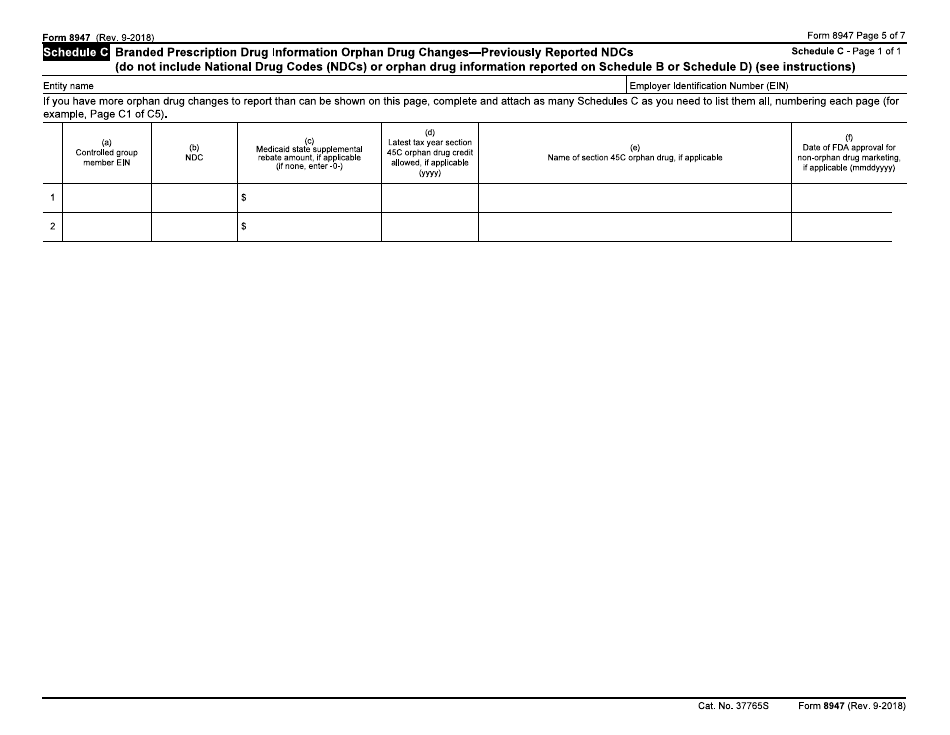 IRS Form 8947 Report of Branded Prescription Drug Information, Page 5