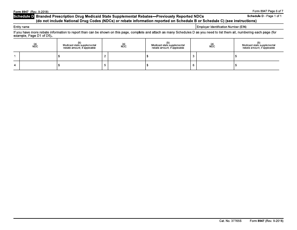 IRS Form 8947 Report of Branded Prescription Drug Information, Page 6