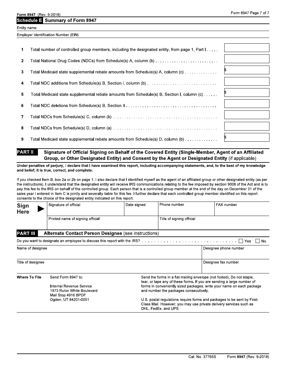 IRS Form 8947 - Fill Out, Sign Online and Download Fillable PDF ...