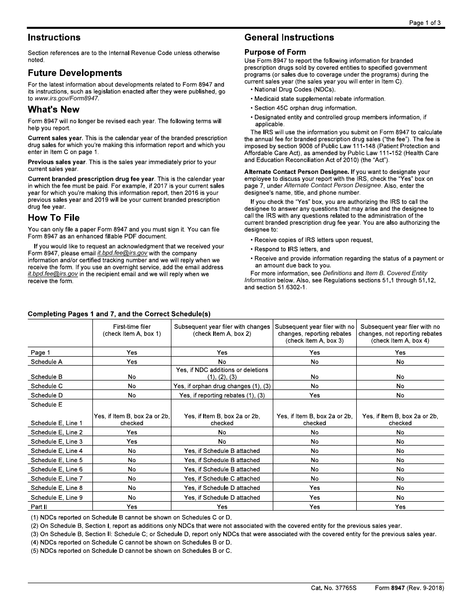 IRS Form 8947 - Fill Out, Sign Online and Download Fillable PDF ...