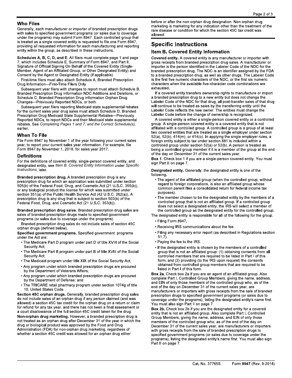 IRS Form 8947 Report of Branded Prescription Drug Information, Page 9