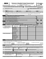 Document preview: IRS Form 8938 Statement of Specified Foreign Financial Assets
