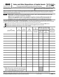 IRS Form 8949 Sales and Other Dispositions of Capital Assets