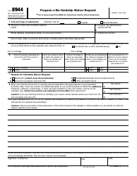 Document preview: IRS Form 8944 Preparer E-File Hardship Waiver Request