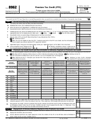 Document preview: IRS Form 8962 Premium Tax Credit (Ptc)