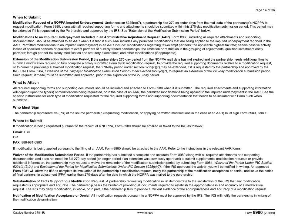 IRS Form 8980 Partnership Request for Modification of Imputed Underpayments Under IRC Section 6225(C), Page 14