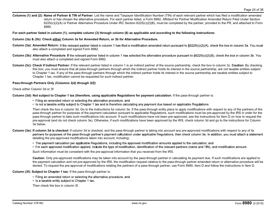 IRS Form 8980 Partnership Request for Modification of Imputed Underpayments Under IRC Section 6225(C), Page 24