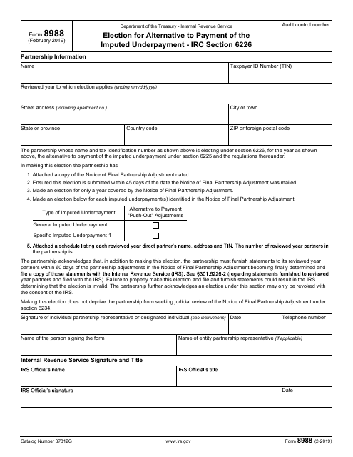 IRS Form 8988  Printable Pdf