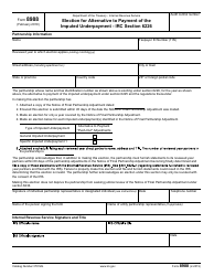 IRS Form 8988 Election for Alternative to Payment of the Imputed Underpayment