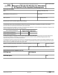Document preview: IRS Form 8989 Request to Revoke the Election for Alternative to Payment of the Imputed Underpayment