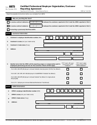 Document preview: IRS Form 8973 Certified Professional Employer Organization/Customer Reporting Agreement