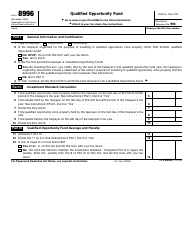 Document preview: IRS Form 8996 Qualified Opportunity Fund