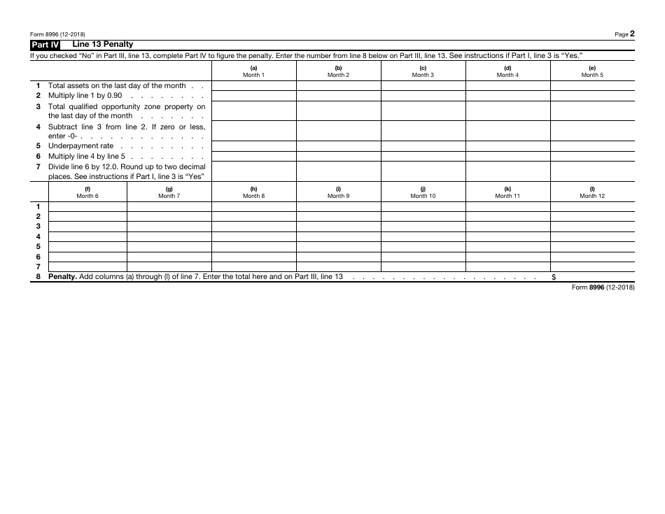 IRS Form 8996 Qualified Opportunity Fund, Page 2