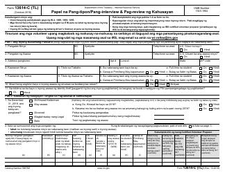 Document preview: IRS Form 13614-C (TL) Intake/Interview & Quality Review Sheet (Tagalog)