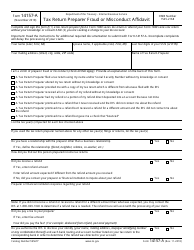 Document preview: IRS Form 14157-A Tax Return Preparer Fraud or Misconduct Affidavit