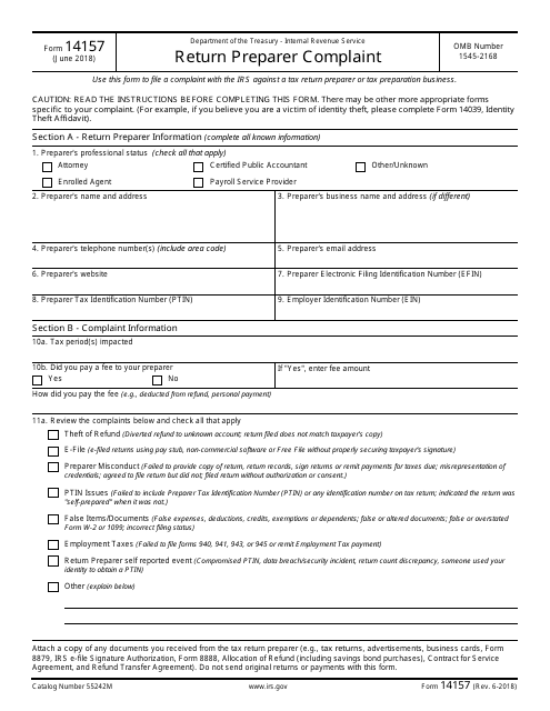 IRS Form 14157  Printable Pdf