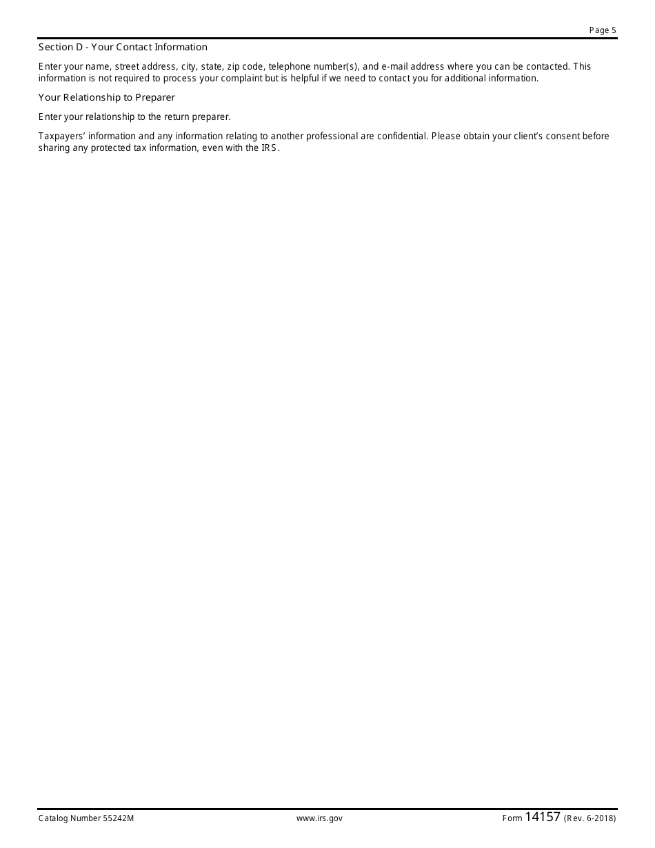 IRS Form 14157 - Fill Out, Sign Online and Download Fillable PDF ...