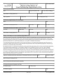 IRS Form 14726 Waiver of the Notice of Final Partnership Adjustment (Fpa)