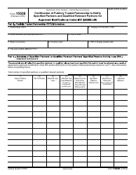 IRS Form 15028 Certification of Publicly Traded Partnership to Notify Specified Partners and Qualified Relevant Partners for Approved Modifications Under IRC Section 6225(C)(5)