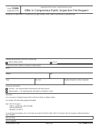 Document preview: IRS Form 15086 Offer in Compromise Public Inspection File Request
