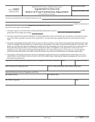 Document preview: IRS Form 15057 Agreement to Rescind Notice of Final Partnership Adjustment
