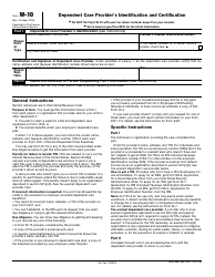 IRS Form W-10 Download Fillable PDF or Fill Online Dependent Care ...