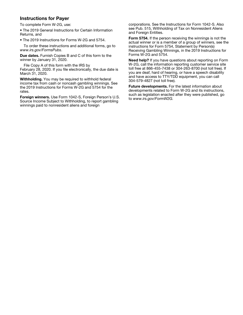 IRS Form W-2G Certain Gambling Winnings, Page 8