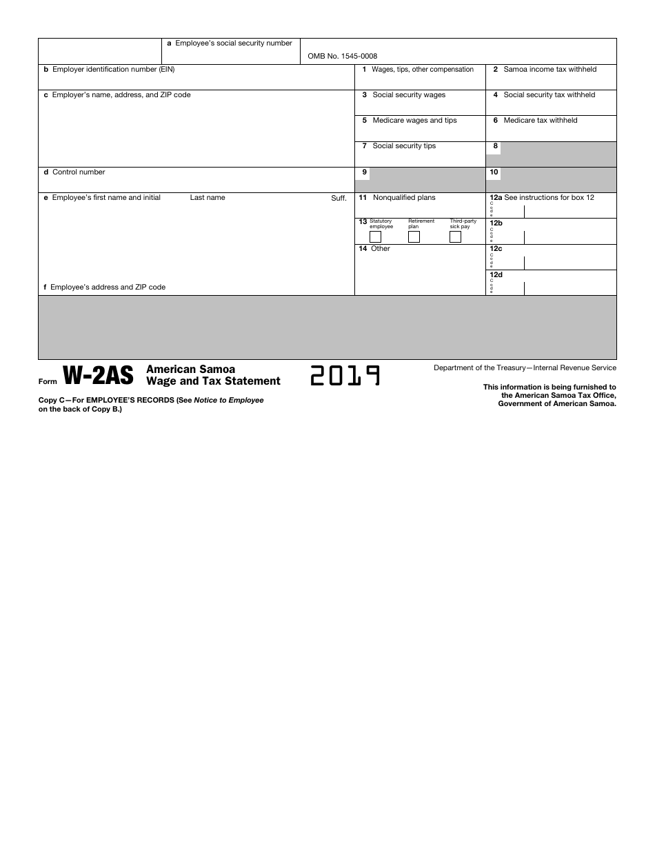 IRS Form W-2AS American Samoa Wage and Tax Statement, Page 6