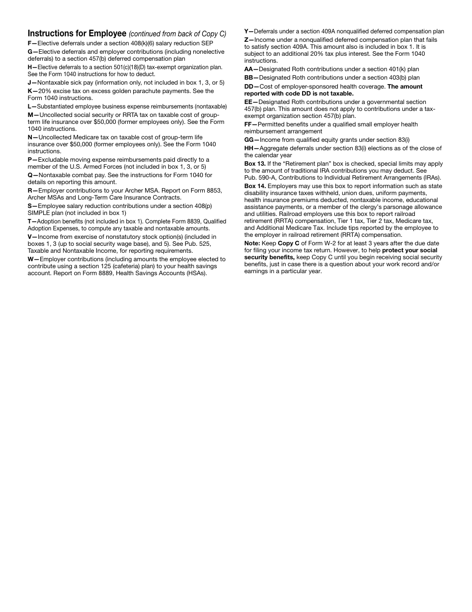 IRS Form W-2 Wage and Tax Statement, Page 9