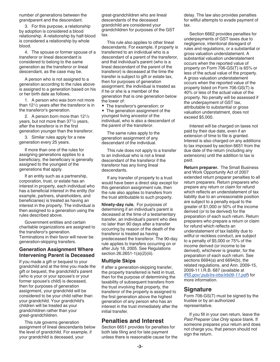 Instructions for IRS Form 706-GS (T) Generation-Skipping Transfer Tax Return for Terminations, Page 3