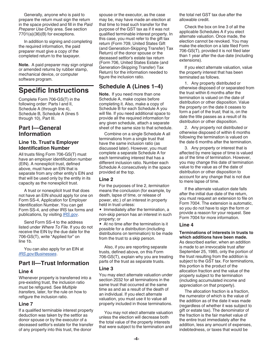 Instructions for IRS Form 706-GS (T) Generation-Skipping Transfer Tax Return for Terminations, Page 4