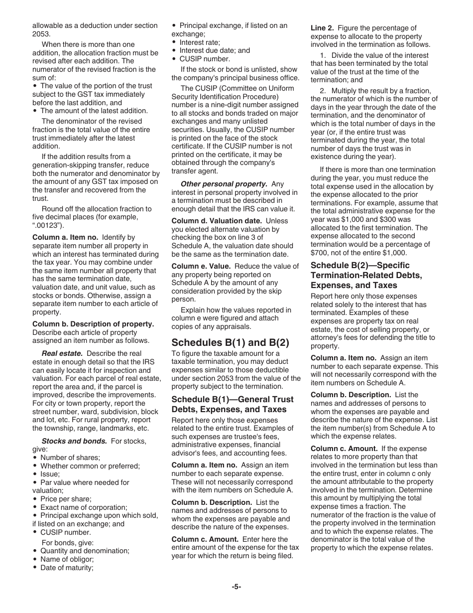 Instructions for IRS Form 706-GS (T) Generation-Skipping Transfer Tax Return for Terminations, Page 5
